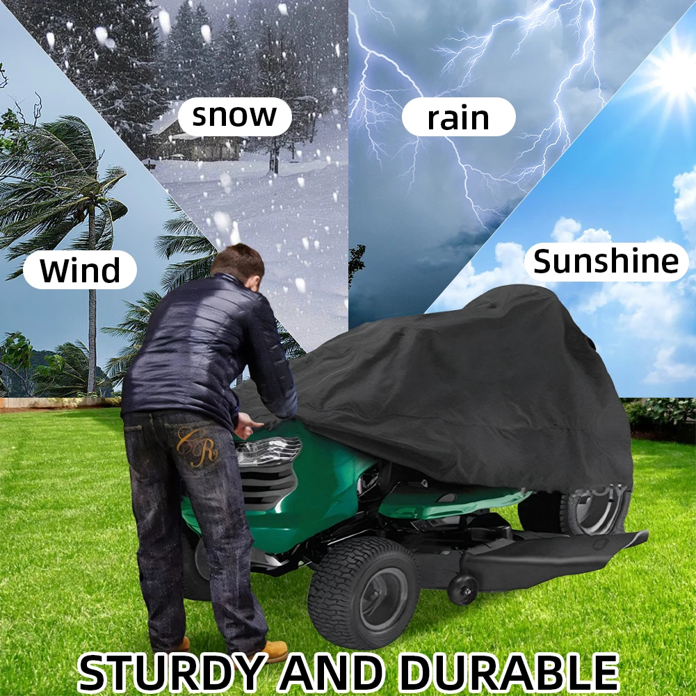 Lawn Mower Cover 210D Oxford Cloth Sun Protective Cover Waterproof Outdoor Furniture for Lawn Mowers Covering