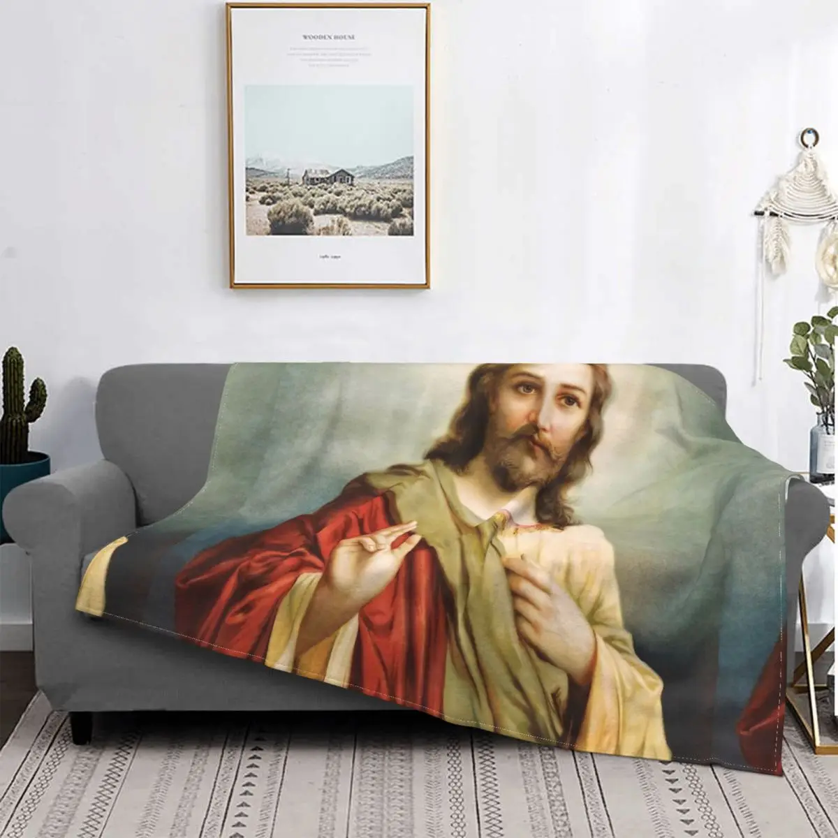 

Пушистые одеяла с изображением Иисуса Христа Потрясающие Пледы для дома Покрывала 200x150 см