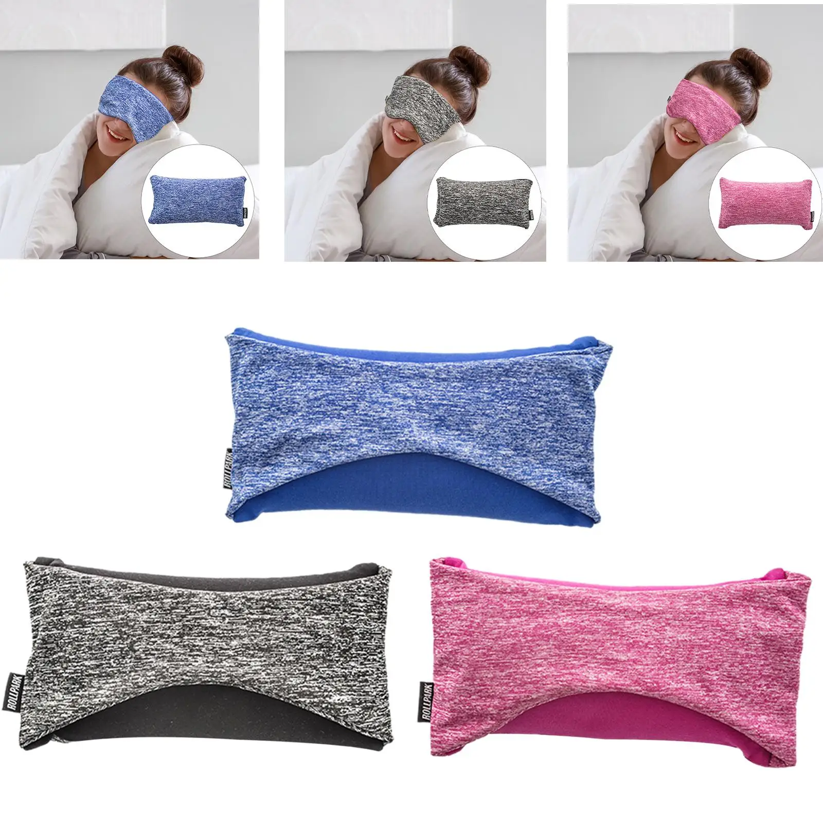 Travel Pillow Eye Mask Soft Support for Men Women for Train Outdoors Office