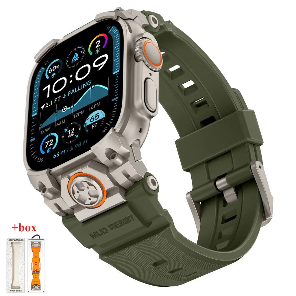 Luxury Titanium Silicone Sports Strap for Apple Watch - Premium Bracelet Accessories