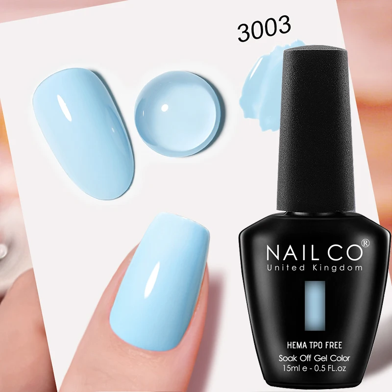 NAILCO Premium Soft Color Gel Polish - Vibrant Semi-Permanent Varnish, HEMA & TPO Free