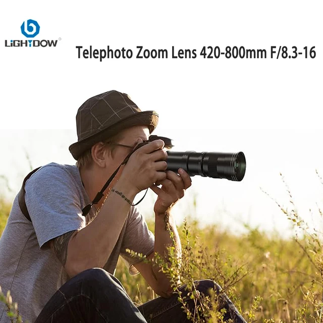 Lightdow 420-800mm f/8.3-f16 Manual Telephoto Zoom Lens for Canon EOS R1 80D T3 T4 T5i T6 Nikon Sony Olympus Pentax DSLR Cameras
