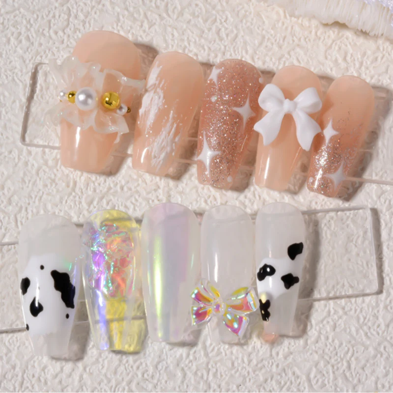 12 Grids/Box Kawaii Mixed Harz Bögen Nail art Charms Dekoration Bowknot Flachen Boden Strass Nägel Teile DIY Maniküre Werkzeuge – Detail 14