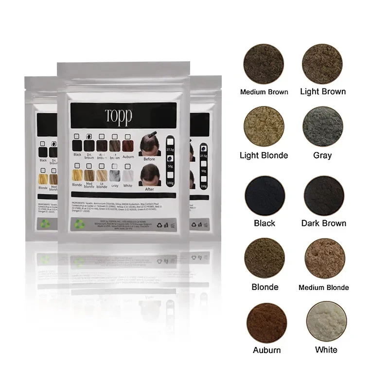 Hair Fibers 100g Keratin Hair Building Fiber Powder Instant Growth Fiber Refill Bag Bald Extension Care Product 9 Color hair building powder hair building fibers