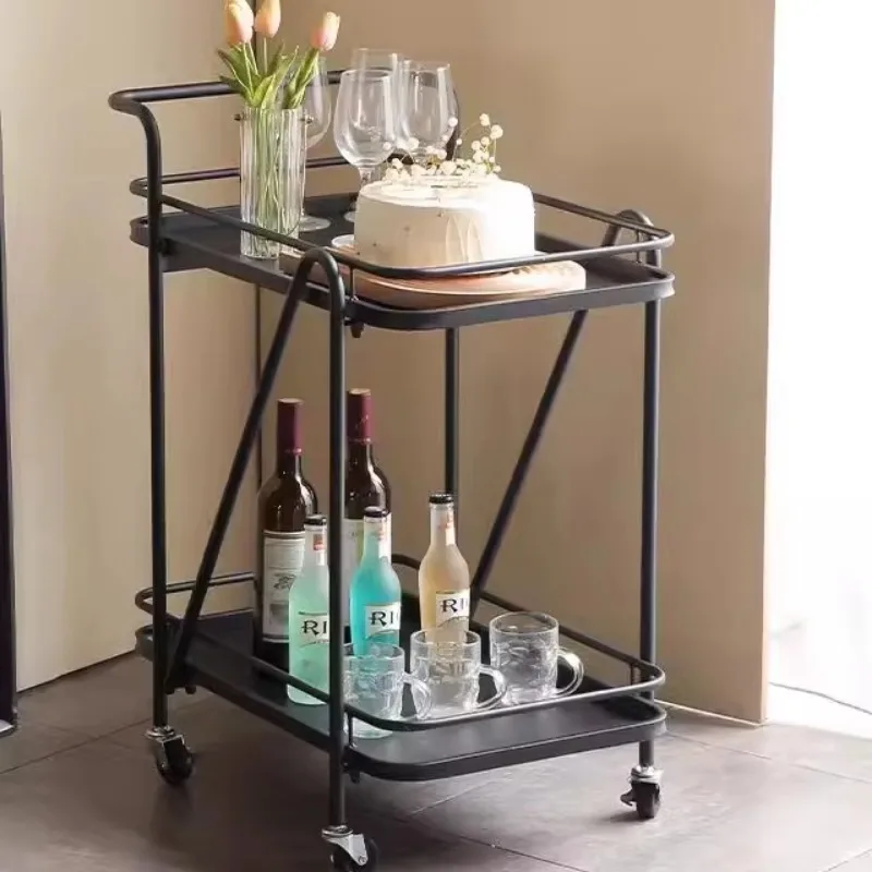 Rolling Cart for Restaurant, Hotel Beverage Cart, Portable Cake Delivery Trolley, Multi-Function Serving Cart Storage Organizer