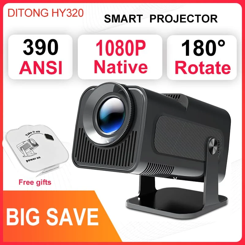 1080P Android 4K Projector 390ANSI Wifi Cinema Outdoor Portable 180&deg; Rotable mini projector led projector
