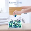 Laundry Pods Container Acrylic Washing Capsule Storage Box With Bamboo Lid Dryer Sheet Holder Laundry Room Organizer 2