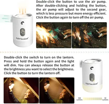FLEXTAILGEAR Max Pump 2 Pro Portable Mini Air Pump Camping Equipment Electric Inflator USB Charging Illumination For Outdoor 6