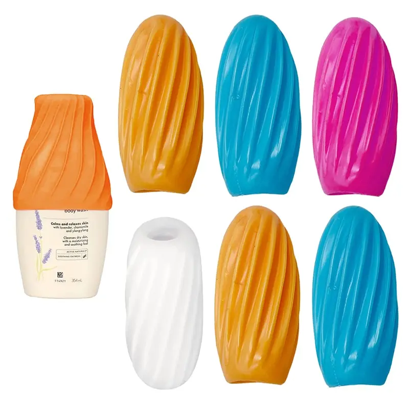 

1pc Travel Leak Proof Bottle Cover Soft High Elasticity Flexible Refillable Bottle Cover Silicone Toiletries Safety Bottle Cover