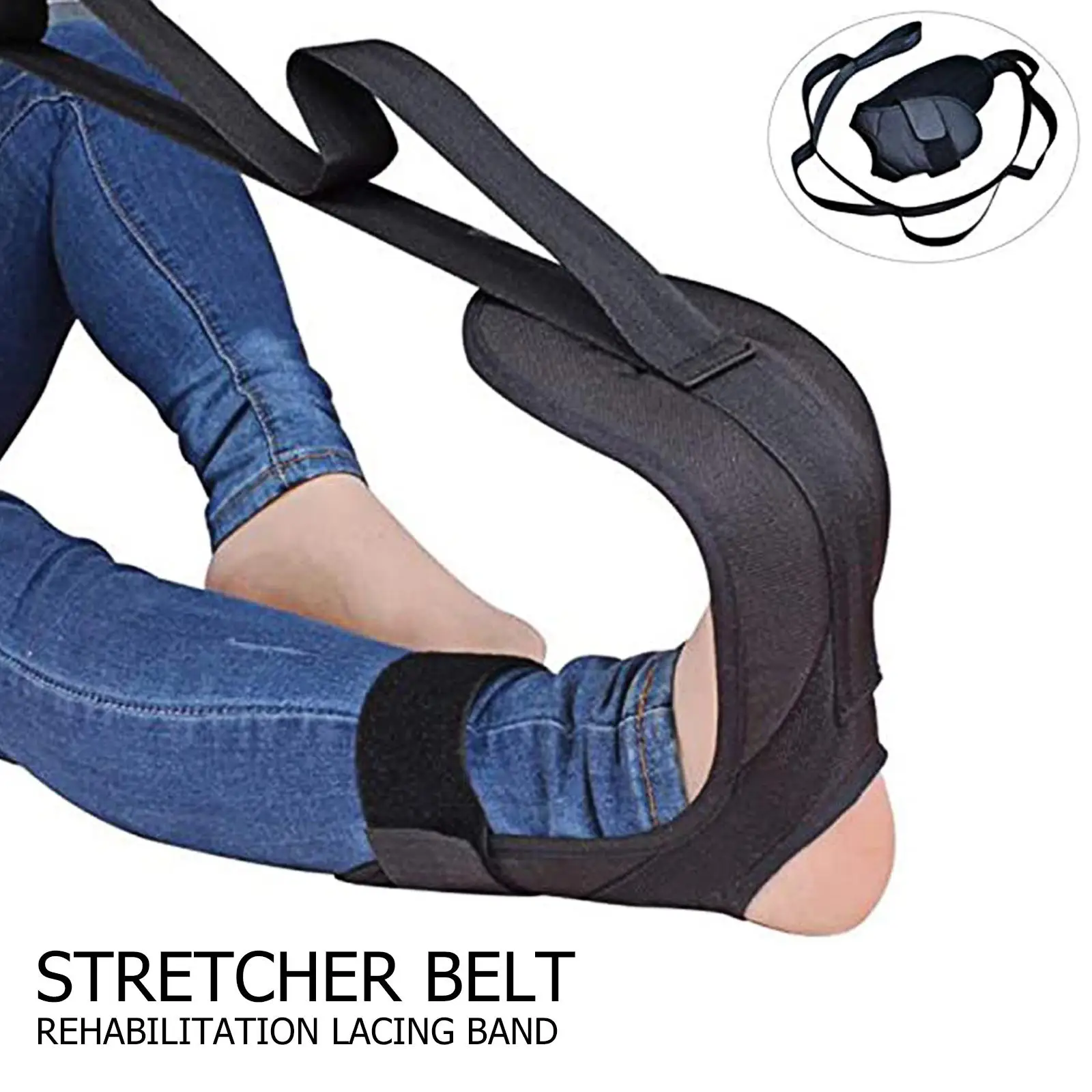 155cm Yoga Stretching Belt Foot Stretcher Calf Tendonitis Ankle