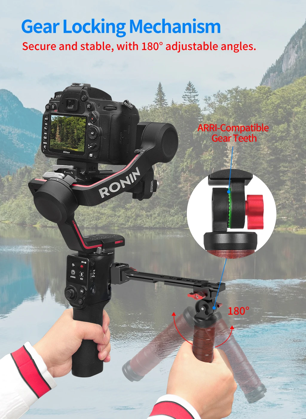 Für DJI Ronin RS3 RS4 Pro Handheld Gimbal Verlängerung Dual Seite Handgriff Schnell Montieren Schiene Clamp Griffe Grip Stabilisator Halterung – Detail 3