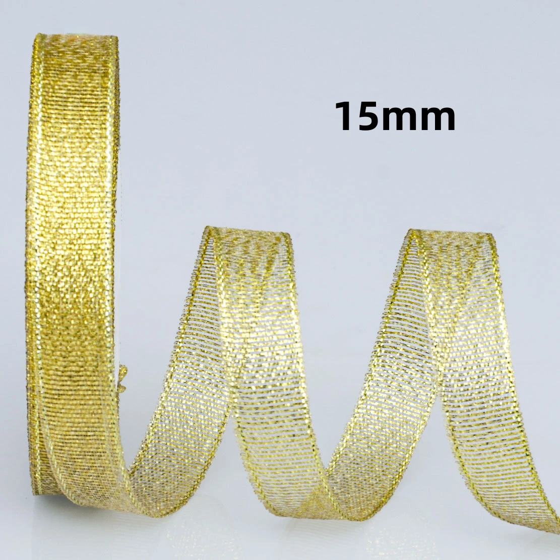 Gold Silver Glitter Ribbon - 25 Yards for DIY Crafts, Gift Wrapping, and Decoration