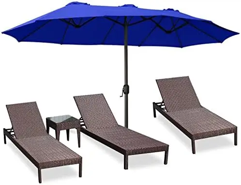 

Двусторонний алюминиевый большой зонт для сада, зонт для бассейна 12 + цветов, коричневый Зонт от дождевика Umbrella corporation