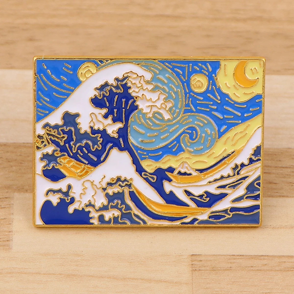 Van Gogh Sonnenblume Emaille Pins Surfer Broschen Für Kind Kleidung Rucksack Revers Abzeichen Mode Metall Schmuck Zubehör Geschenke – Detail 1