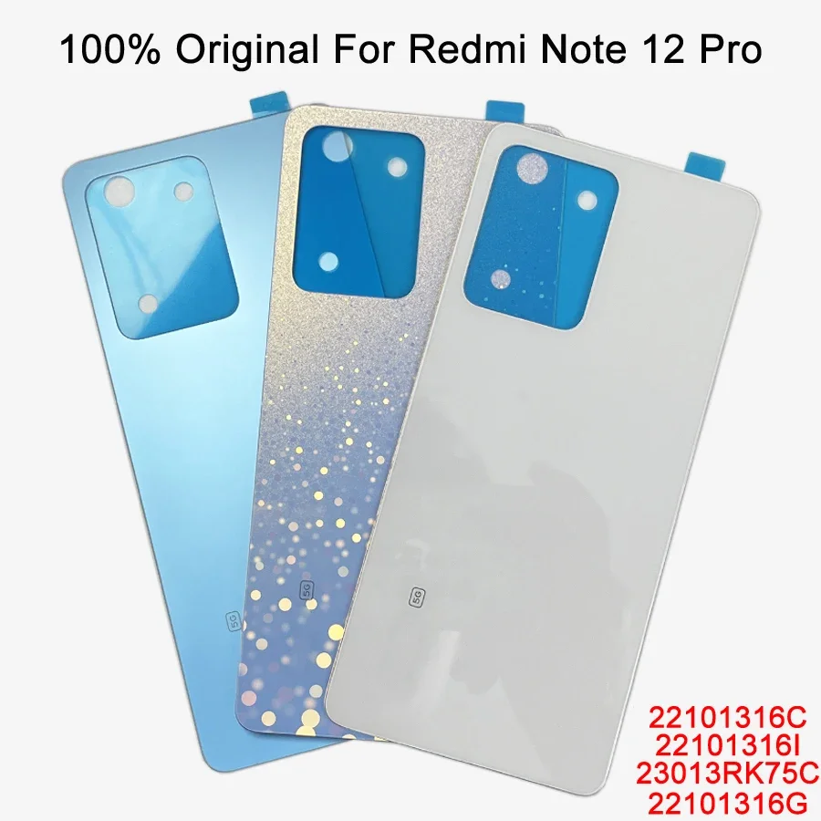 

Оригинальная крышка аккумулятора для Xiaomi Redmi Note 12 Pro, Задняя стеклянная крышка корпуса, задняя крышка для Redmi 22101316C, задняя крышка аккумулятора