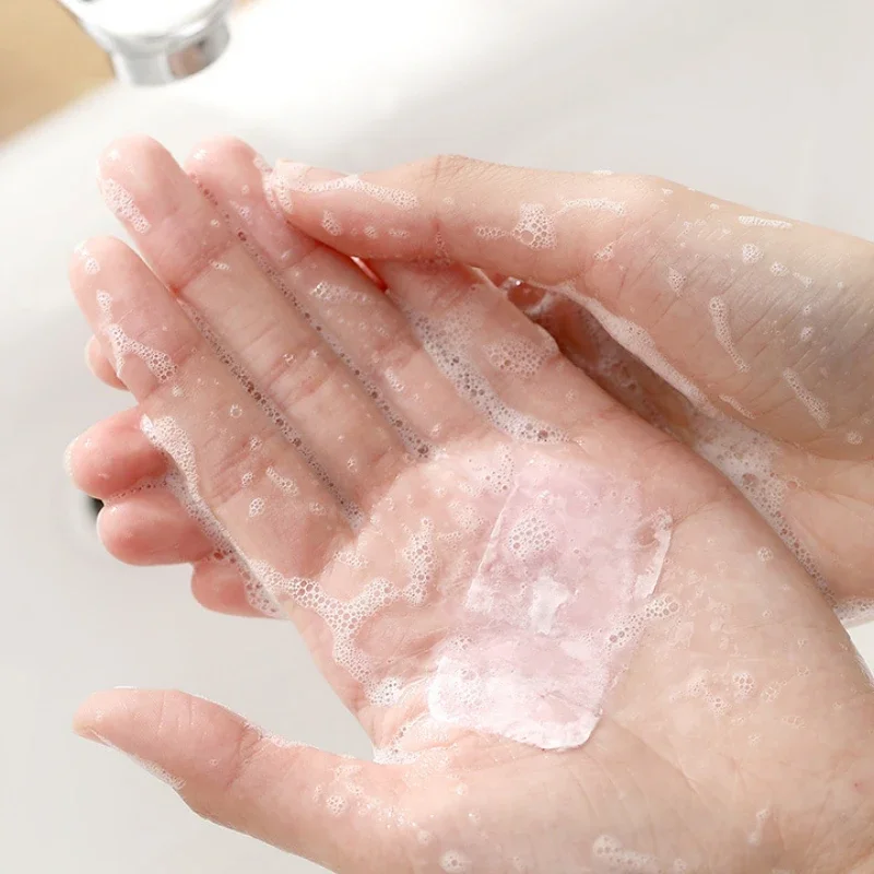 Disposable Soap Paper Portable Mini Strawberry Paper Soap Disposable Hand Washing Scented Soap Papers Hand Care Cleaning Soaps Bath Travel Supplies