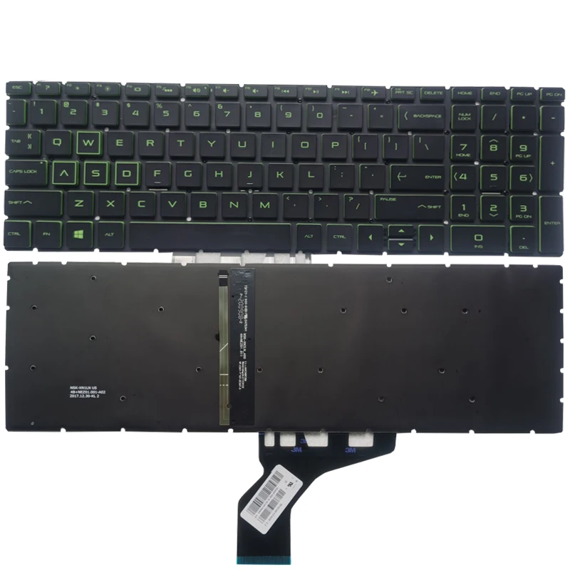 Novo teclado de laptop americano para HP Pavilion GAMING 15-CX TPN-C133 15-DK 15T-DK TPN-C141 15-EC TPN-Q229 17-CD TPN-C142 16-A retroiluminado