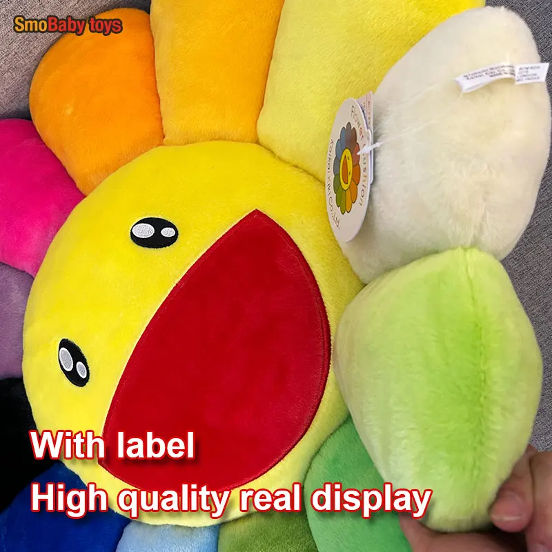 60/40cm Sunflower Pillow Japan Rainbow Daisy Flower Plush Baby Kids Floor Play Mat Seat Cushion Sofa Home Car Decor With Label 6