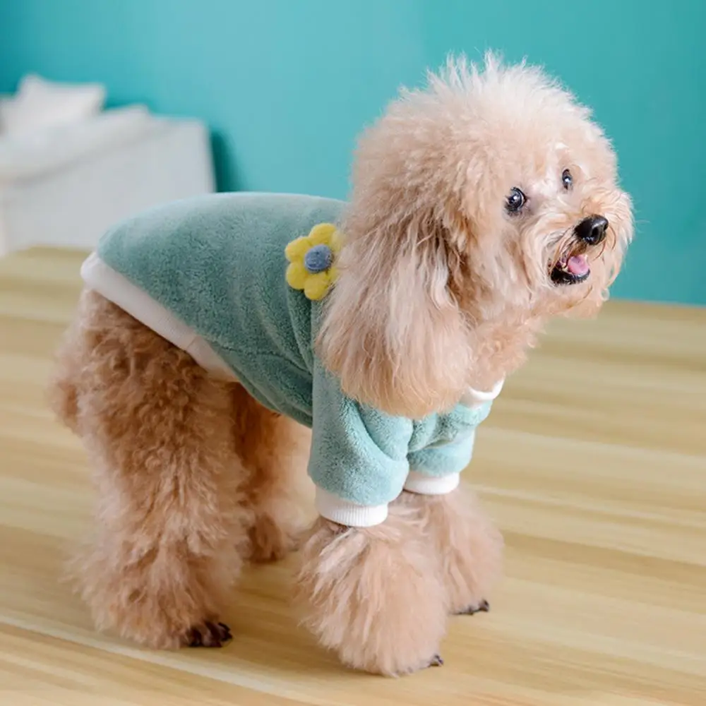 Winter Dog Sweatshirt Warm Plush Two-legged O-neck Dog Puppy Vest Shirt Sweater Pet Clothes