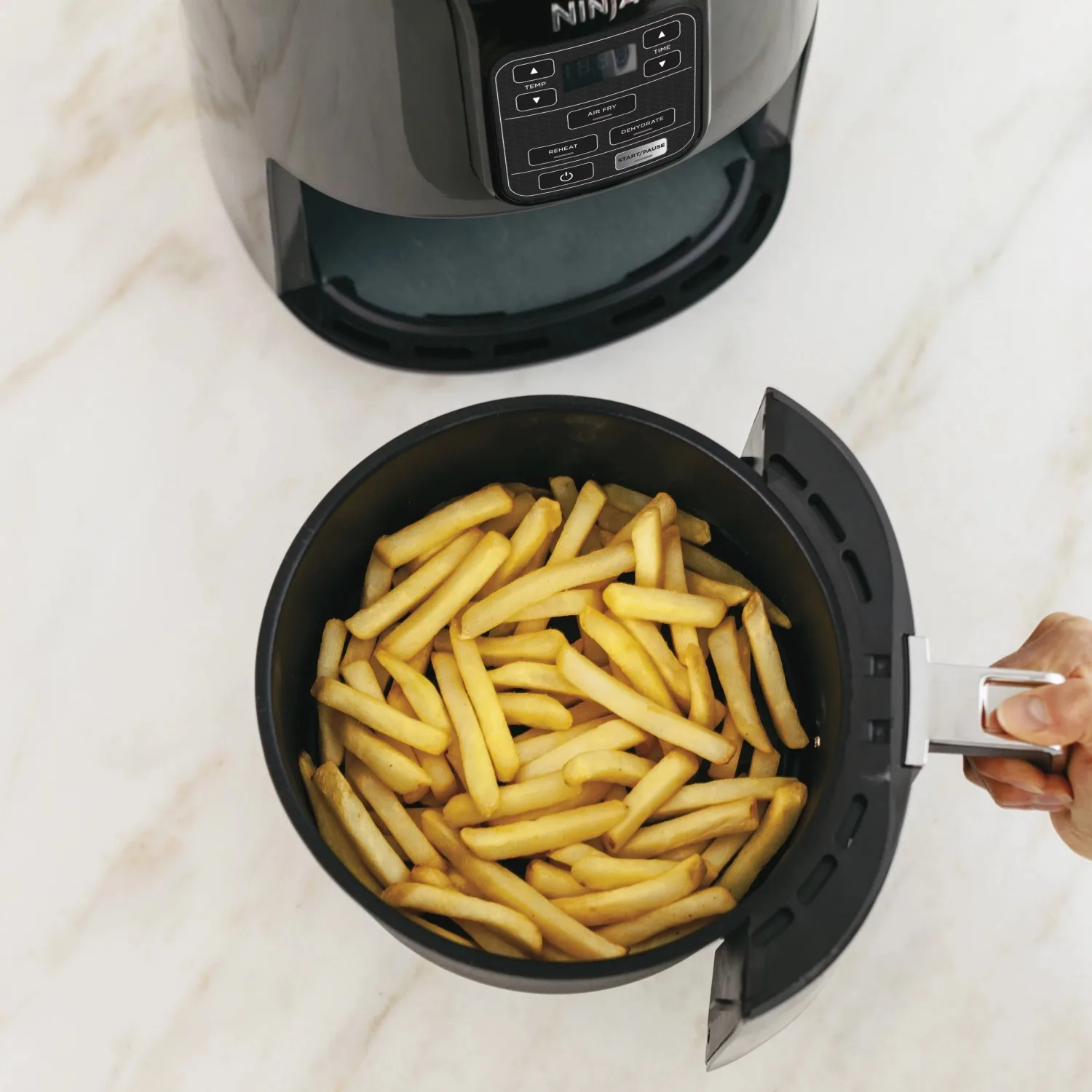 Air Fryer Ceramic-coated Nonstick Basket and Crisper Plate Fit 2 Lbs of  French Fries 4QT