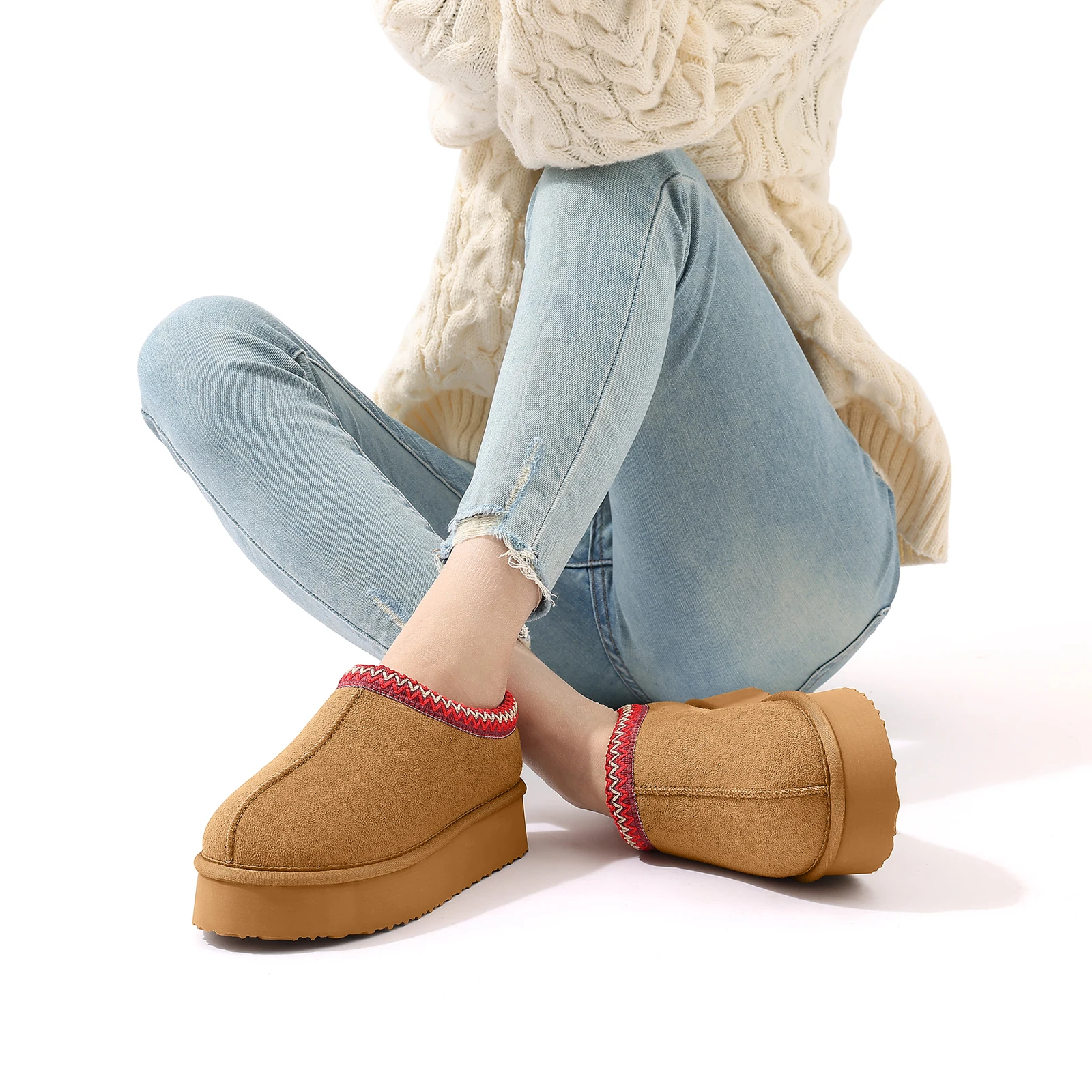 Shevalues Winter Women Snow Boots Brand Fluffy Outdoor Antiskid Snow Boots High Quality Plush Cotton Boots Fuzzy House Slippers 5