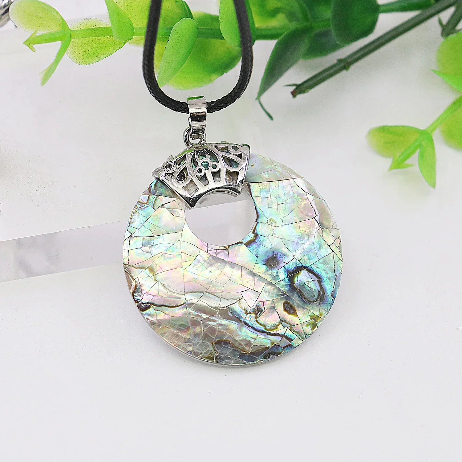 39mm Natural Multicolor Sea Shell DIY Necklace Pendant,Circular Pattern Lucky Pendant, Unisex Gift,Party/Banquet Jewelry Design