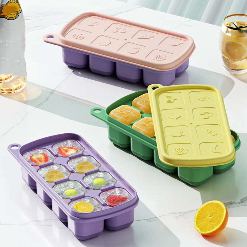

Food Grade Silicone Ice Grid Kitchen Gadge Ice Case Tray Maker Mould Ice Storage Box Quick Freezing Reusable Creative DIY Mold