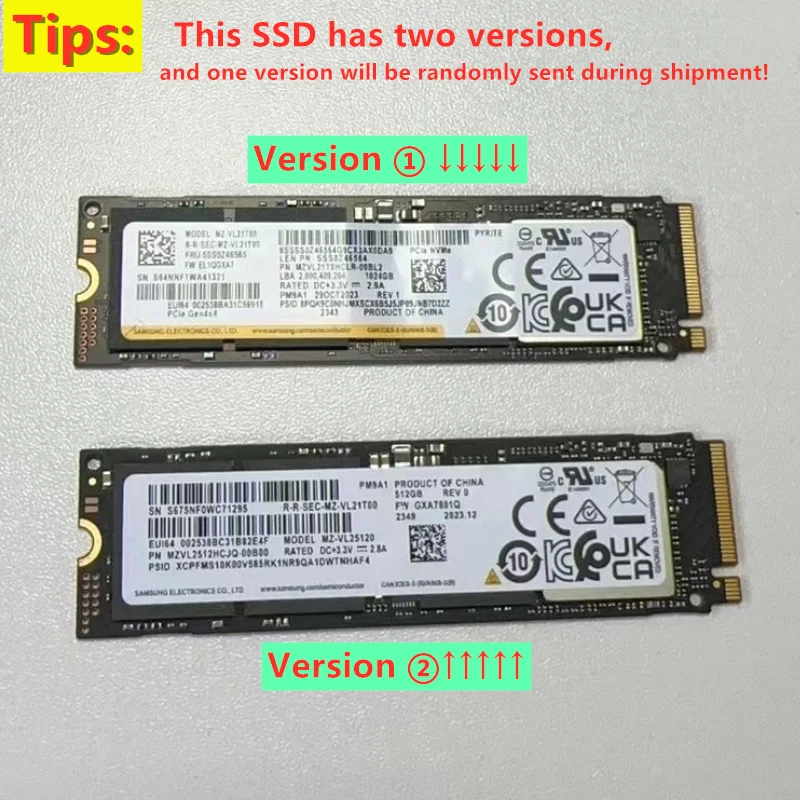 SAMSUNG SSD M.2 2280 PM9A1 256GB 512GB NVMe M.2 NVMe PCIe4.0