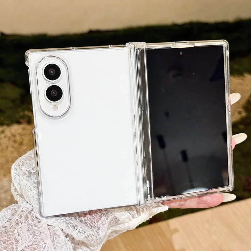 Transparent Shockproof Folding Phone Case, Hard Cover for Samsung Galaxy Z Fold Series