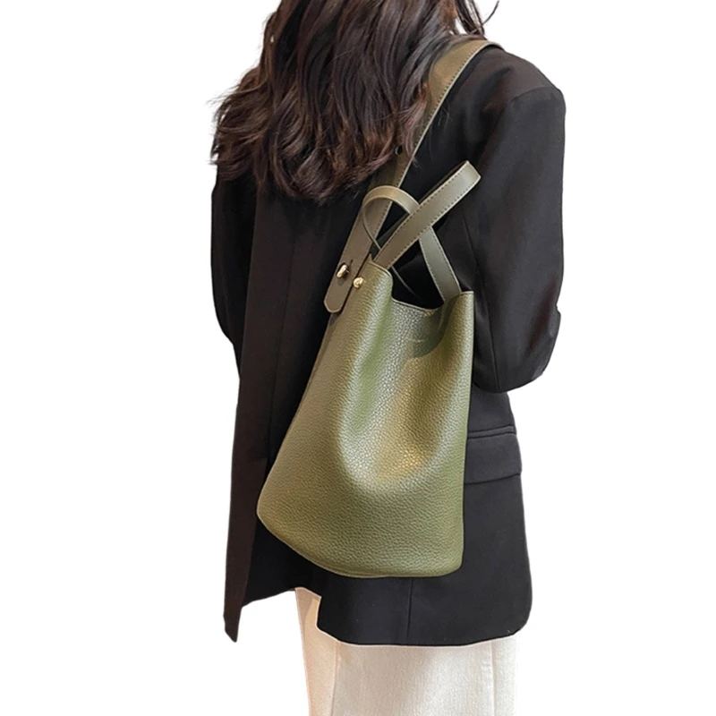 Fashion Bucket Bag for Girl Women Crossbody Bag Solid Color Handbag Shoulder Bag