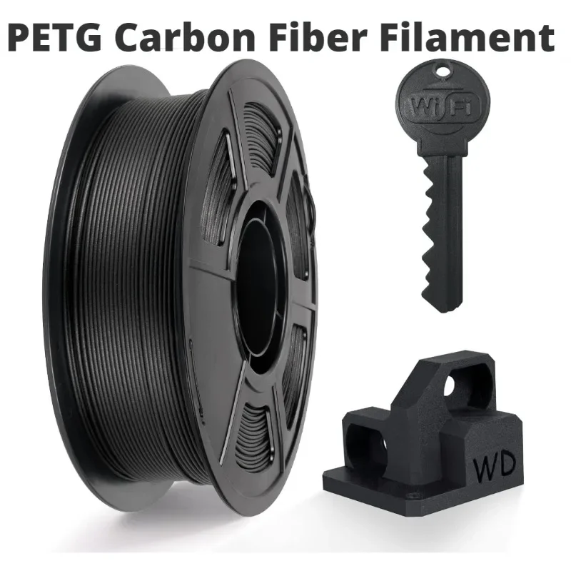 Carbon Fiber PETG Filament 1.75mm,Wear-Resistant&Heat-Resistant PETG 3D Printer Filament,Carbon Fiber Filament 1kg/ 0.25kg