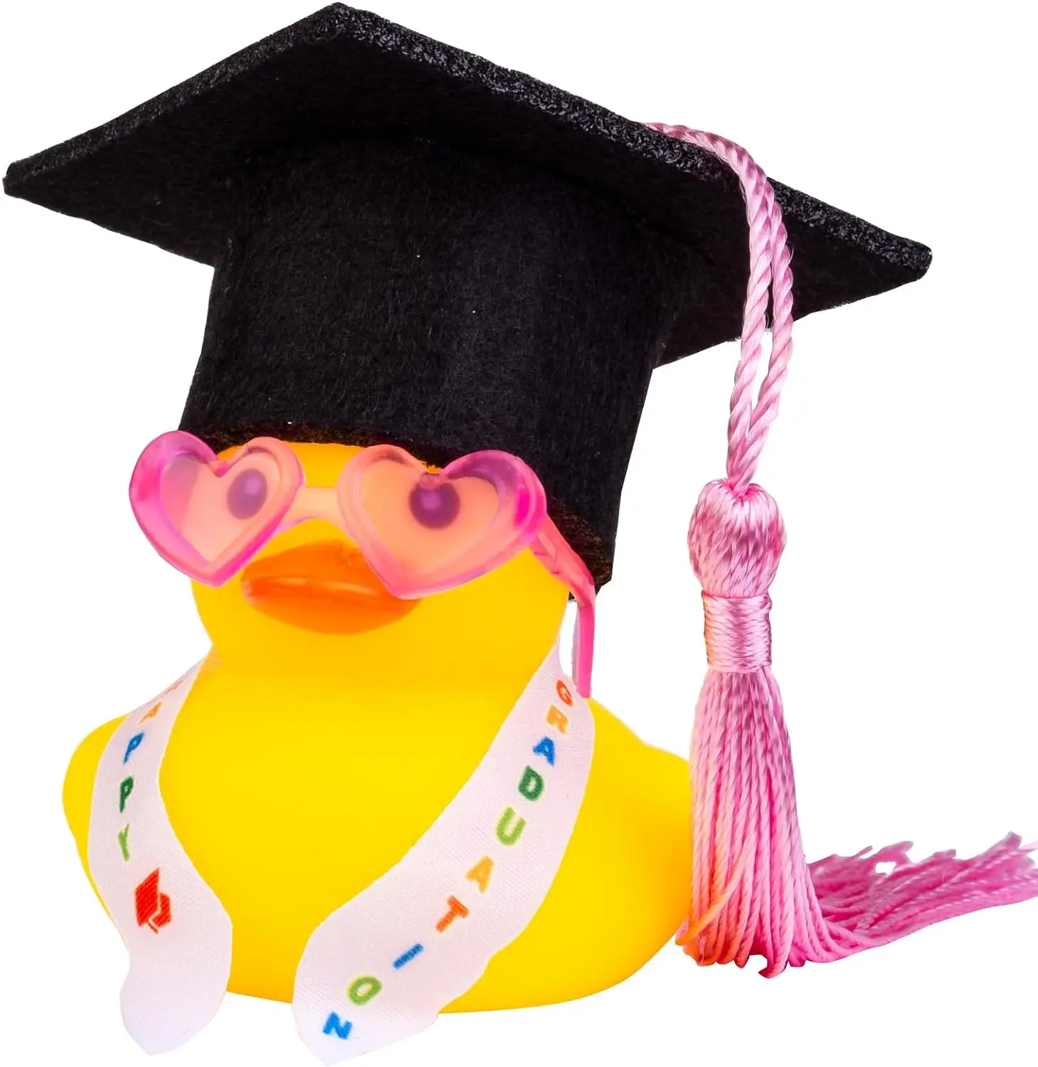 12pcs Graduation Rubber Ducks 2025 With Cards - Gold Grad Duckies With Cap & Diploma For Party Favors
