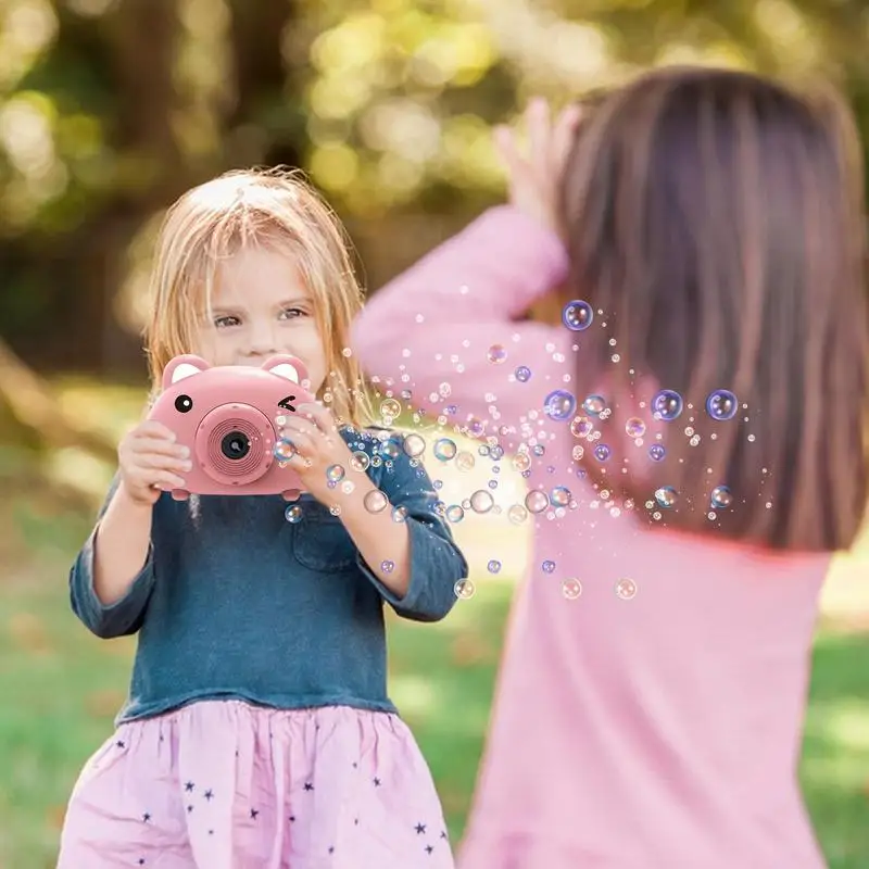 Cartoon Animal Bubble Machine Full Automatic Light Electric Blow Bubble Camera Kid Outdoor Multifunction Automatic Bubble Blower 3