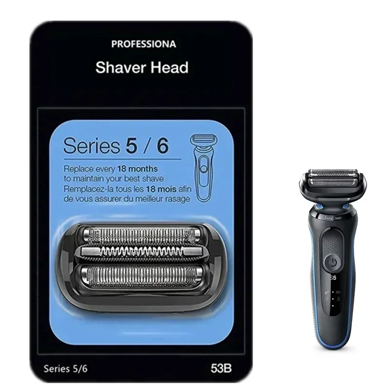 53B Series 5/6 Replacement Head Compatible Braun Electric Shaver Razor 5018s 5020s 5031s 5050cs 6020s 6072cc Black electric shaver head electric shaver blades