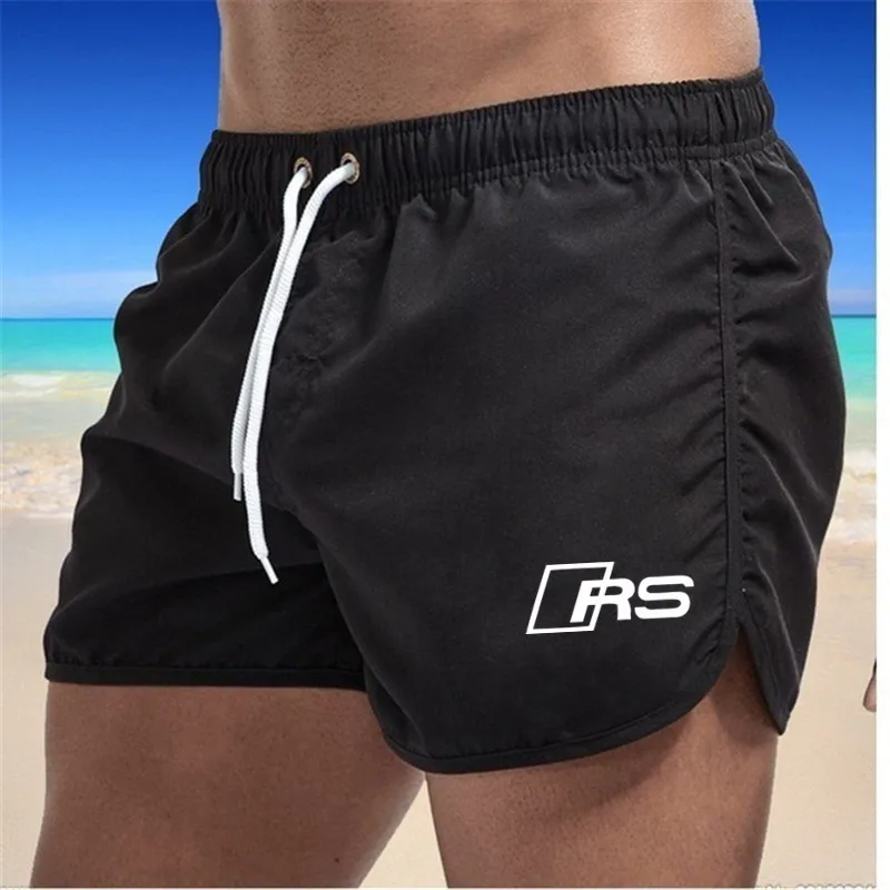 Short de bain imprimé palmiers homme orange