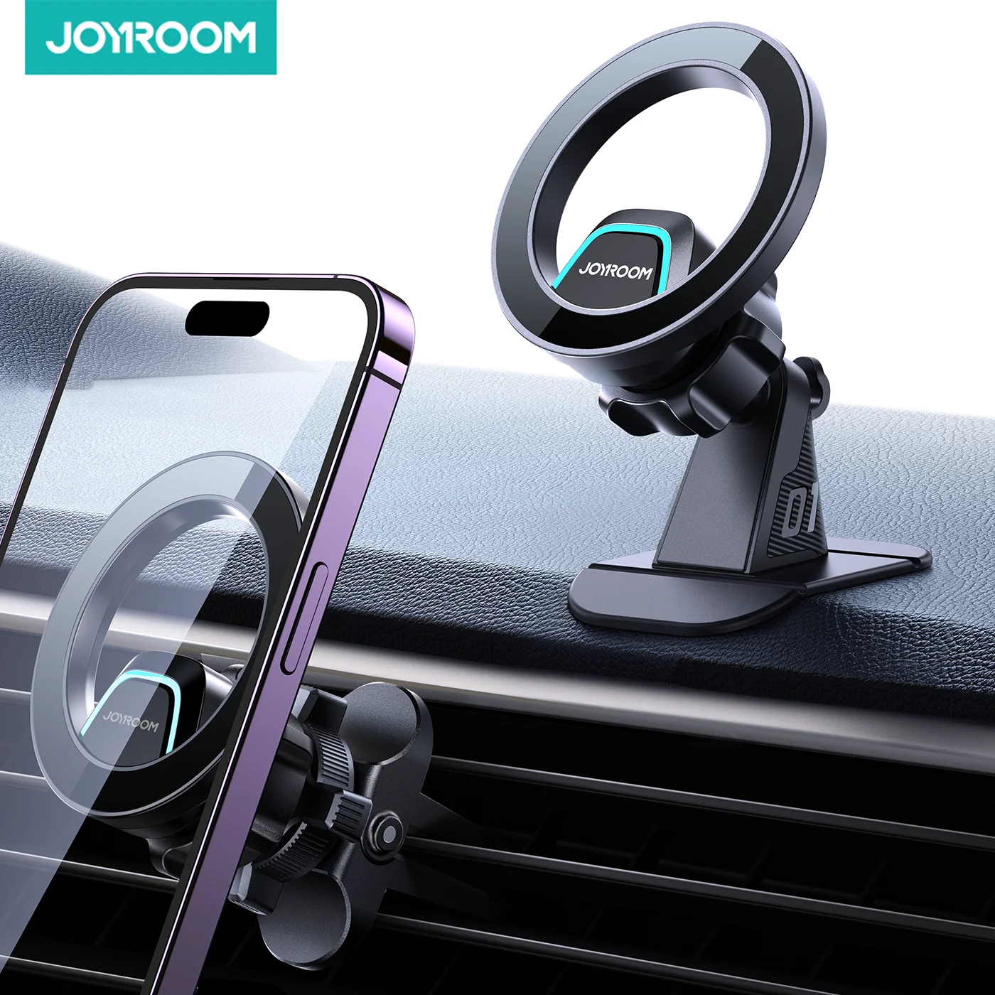 Joyroom Universal Magnetic Car Phone Mount 20 Strongest Magnets Car Phone Holder Dash All-Metal Phone Mount Not Drop 3M Adhesive