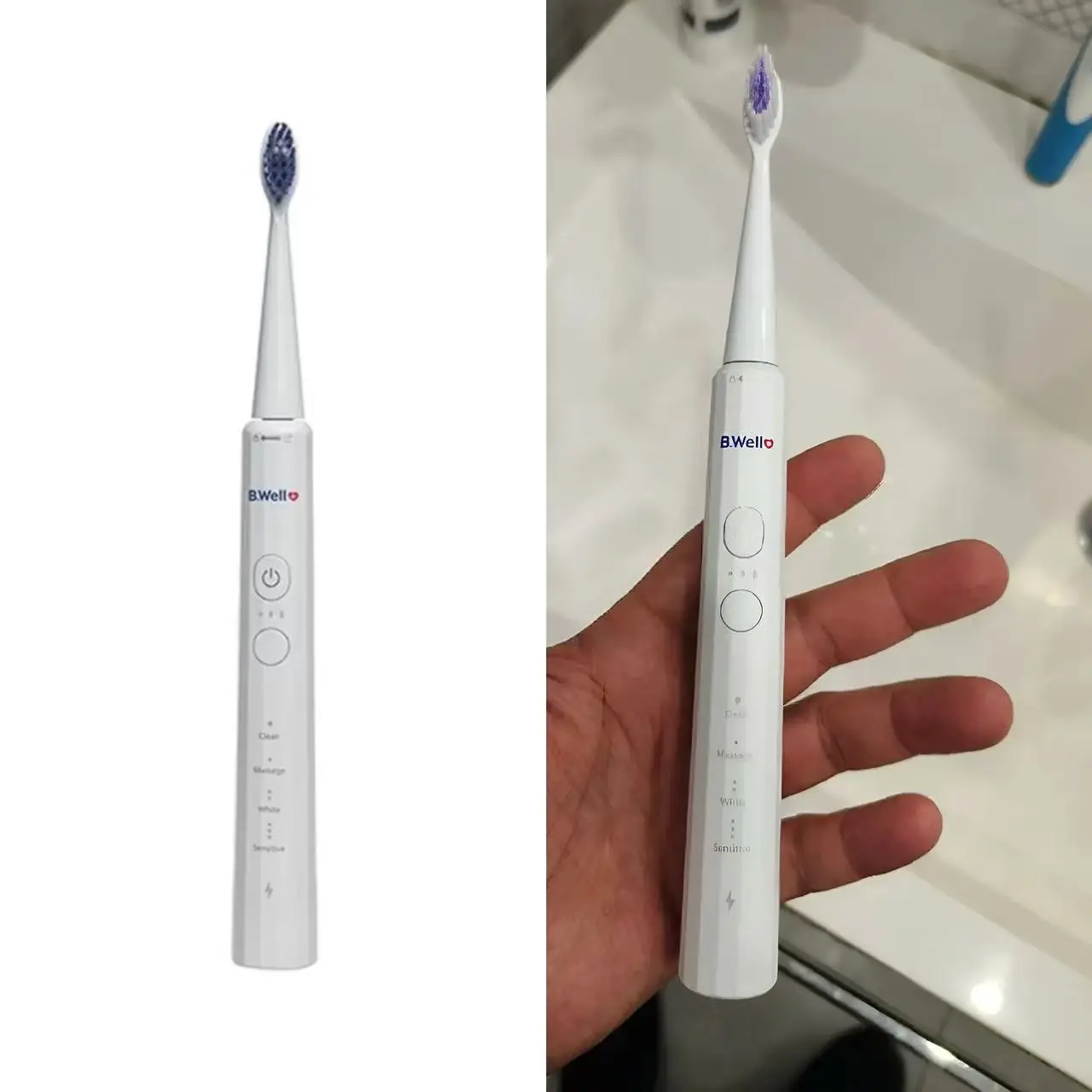 B.WELL MED-870 소닉 전동 칫솔 소프트 듀폰 브리슬 노즐 BWELL MED870용 교체용 칫솔 헤드 4개