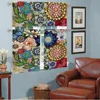 Sunpretty Boho Flower Curtains and Valances for Windows 3 Pack, Small Window Curtains for Living Room Bathroom,Basement Curtains 3