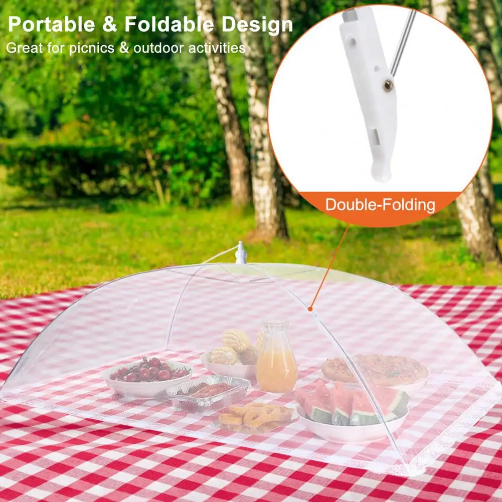 

5Pcs Kitchen Table Covers Foldable Safe Pull Locking Easy To Clean High Density Dustproof Net Cloth Transparent Vegetable Cover