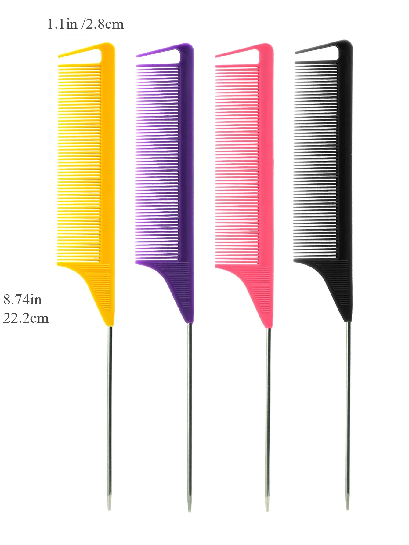 Hairdressing Hair Tail Combs Barber Accessories Pro Pointed Tail Salon Styling Anti-static Comb Hair Brush Steel Needle Pin Rat