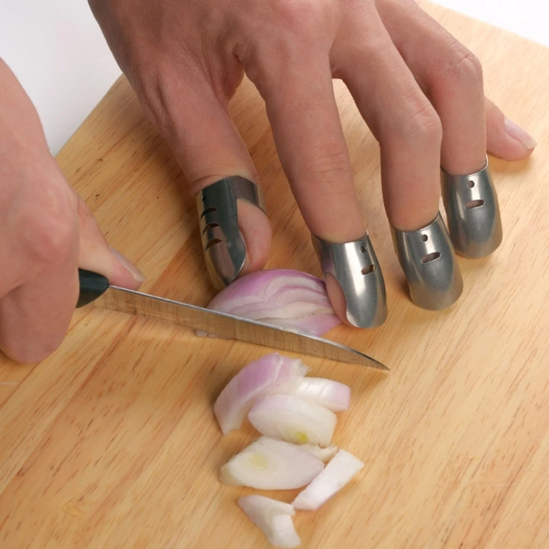 304Stainless Steel Finger Guards Protect Cutting Vegetables Protectors Tool Cut Finger for Protections Handguards Kitchen