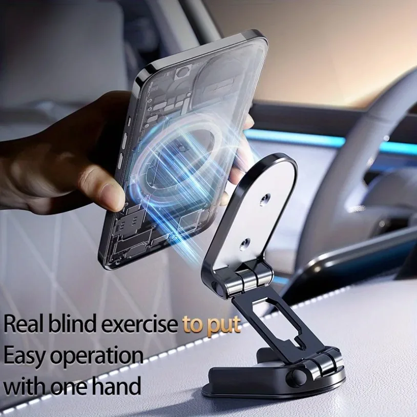 360° Rotation MINI Magnetic Car Phone Holder Stand Adjustable GPS Mount in Car Dashboard For iPhone 16-12 Samsung Xiaomi Bracket