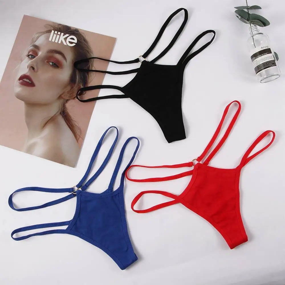

Underwear Women Low Rise Soft Sexy Thong Cotton G-String Strap Panties Sexy Lingerie