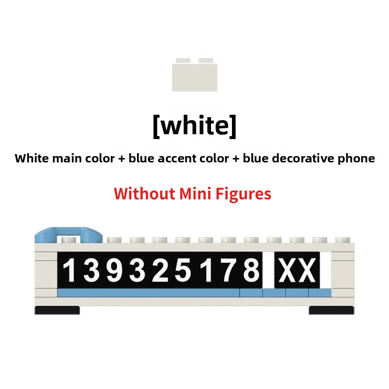 Modular Car Parking Number Plate with Concealable Phone Sign & DIY Decor Ornament