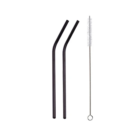 Vibrant Stainless Steel Reusable Drinking Straws with Cleaning Brush - Eco-Friendly Party & Bar Accessories