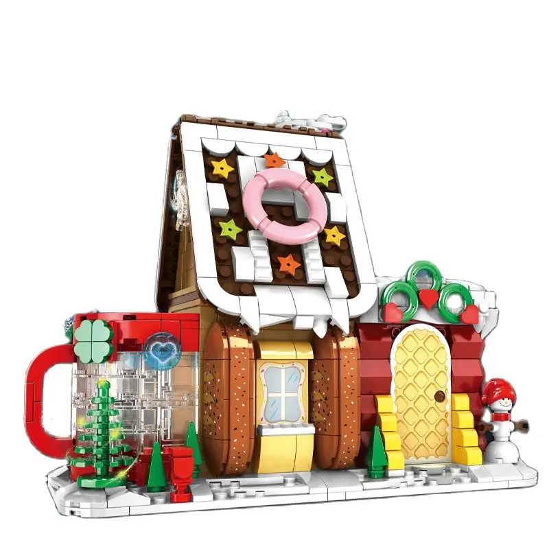 Woma Building Block Toys Christmas Series Christmas House Tree Santa Claus Blocks Toy Puzzle Toy Gift for Kids building block toy assemble toy