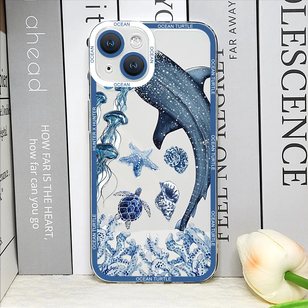 Cool Ocean Turtle Phone Case – Sea Blue Turtle Design Soft Clear Cover
