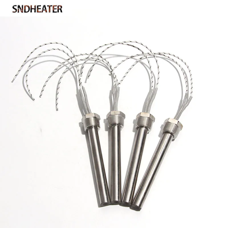 Low Pressure DC heating Rod 12V-48V 150-600W DN25/32mm Threaded Single-head Electric Cartridge Heater 20x50-200mm 1pc