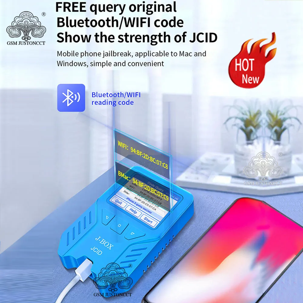 JCID JBOX 감옥 브레이크 박스, iPhone6-X IOS 장치 PC용 바이패스 ID 및 아이클라우드 번호, 무료, 조회 와이파이, 블루투스 주소 수리 도구