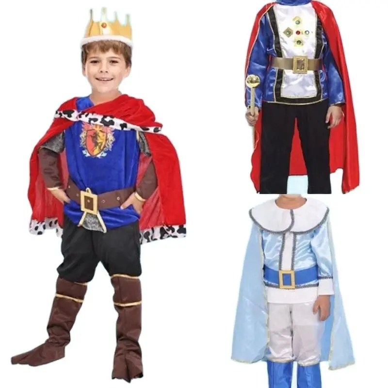 

Kids The King Prince Cosplay Costume Boys Halloween Purim Carnival dress up Children Fantasia Infantil Cosplay Clothing Set